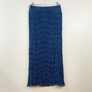 New Tory Burch Courcheval Pleated Chiffon Maxi Skirt Blue 4 $398